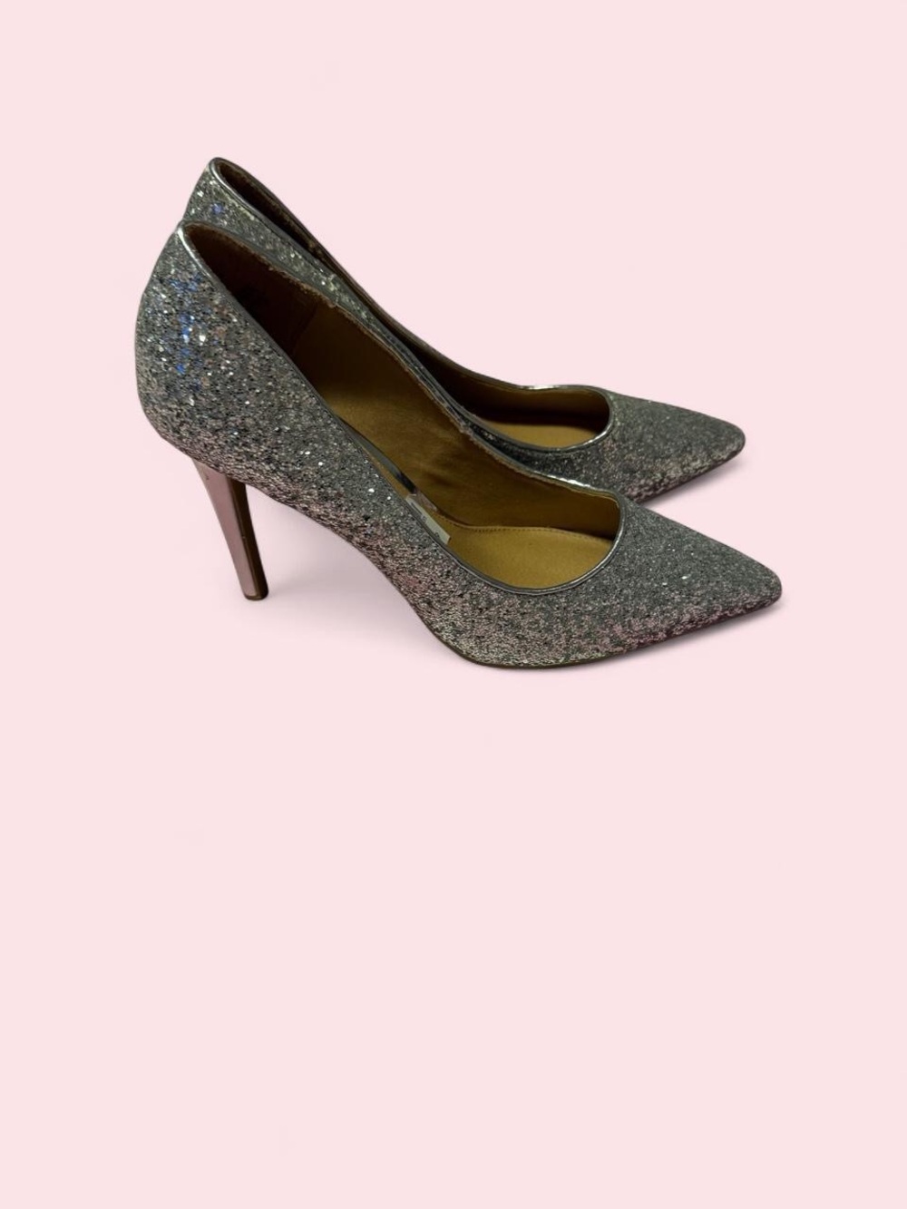 Christian Siriano Silver Glitter Pointed Pumps - Picture 5 of 7